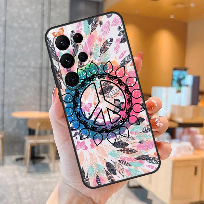 Hippy Hippie Psychedelic Art Peace Phone Case For Samsung Galaxy S25 S24 S23 S21 S20 S22 Ultra S9 S10 Plus S25 FE Back Cover Galaxy S25 FE