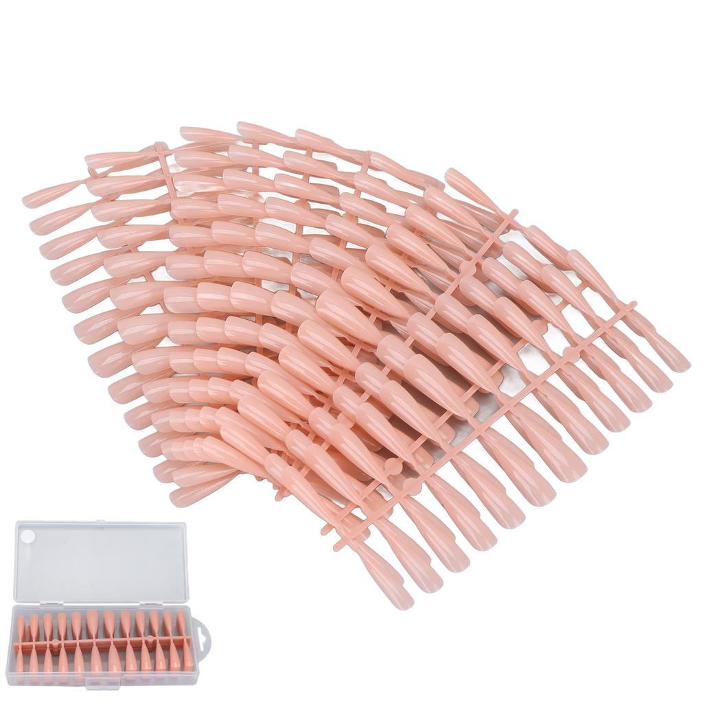 240pcs False Nail Tips Set Ultra Long Full Cover Artificial Nail Art Supplies for Nail Salon Milk Coffee Color