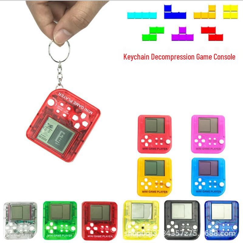 Tetris Handheld Mini Game Console Keychain – Portable, Nostalgic Puzzle Toy and Creative Gift