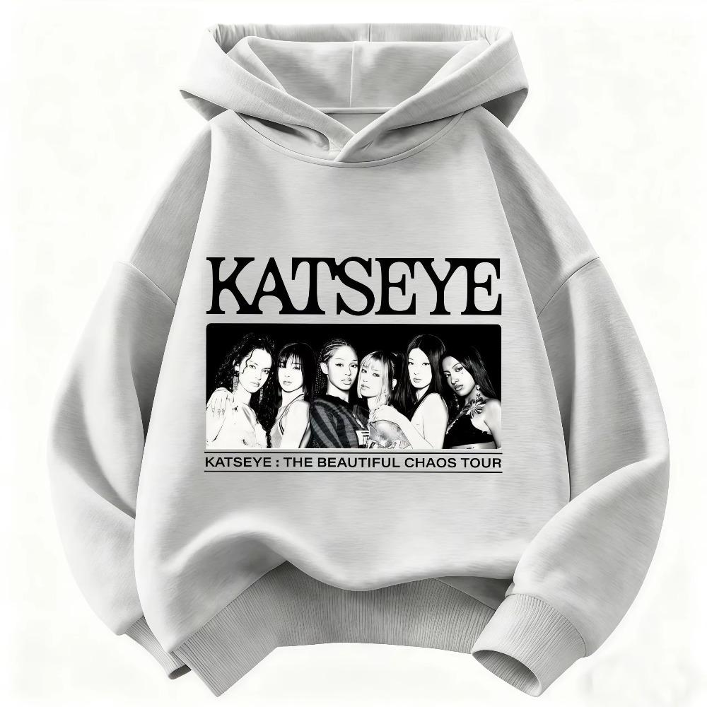 2026 Children KATSEYE Hoodie Kids Loose Casual Hooded Sweatshirt Boys Girls Fashion Graphic Pullover Sport Daily Wear Tops