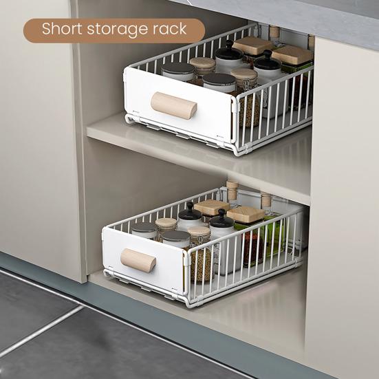 Pull-out Storage Rack Large Capacity Drawer Design Multipurpose Slide-Out Under-Sink Organizer Bathroom Storage Shelves