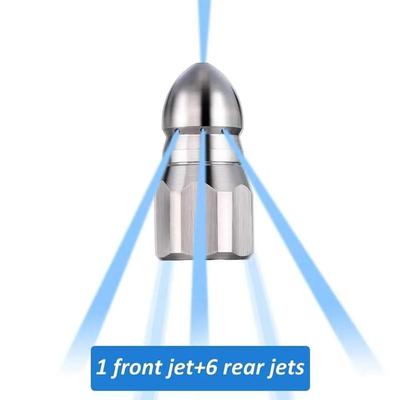 Mouse Head High-pressure Nozzle Stainless Steel High-pressure Sewer Dredging Water Mouse Nozzle 1/4 Front One Rear Six Nozzles