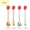 Cartoon Rabbit Christmas Dessert Spoon and Fork Set - Cute Party Favor Stirring Spoon