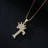 Fashion High-End Crown Letter Necklace Women'S Zircon Pendant Niche Stainless Steel Hip-Hop Pendant Accessories