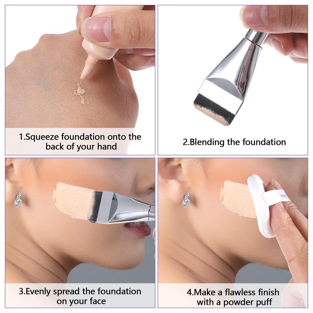 3 Stück Flacher Foundationpinsel, Spatelpinsel Make-up Gesichtsmaskenpinsel, Blenderpinsel Werkzeug für Applikator Gesichtscreme Puder Concealer