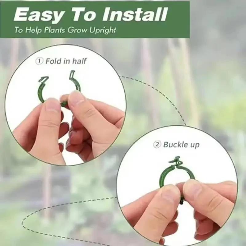 50-300Pcs Plant Support Clips Fixture Plastic Garden Plants Stalks Holder Strapping Clip For Climbing Plants Tomato Grape
