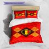 Belgium National Emblem Rhombus Pattern Print 3 Pieces Duvet Cover Set National Team Bedding Bedroom Decor Without Pillow Core Comforter