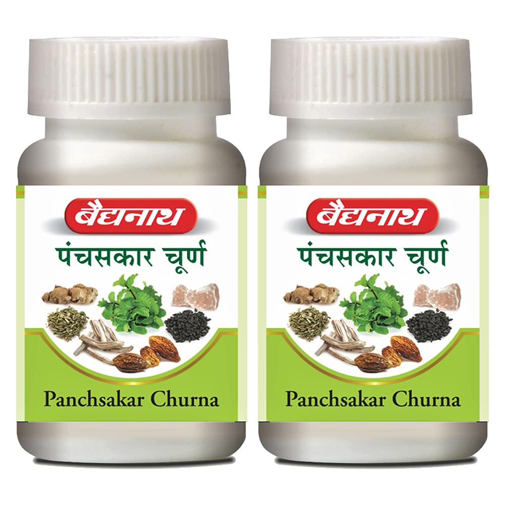 Baidyanath Panchsakar Churna 120 g X Pack of 2 | Ayurvedic Digestive Support Powder for Constipation Relief, Bloating and Indigestion