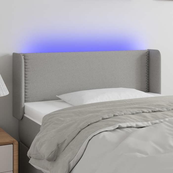 VidaXL Tête de Lit à LED Meuble de Chambre à Coucher Accessoire de Lit Simple Tête de Cadre de Lit Intérieur Gris Clair 3123086
