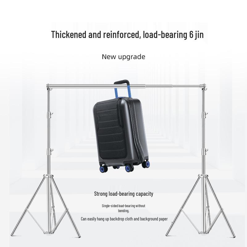 3m Stainless Steel Telescopic Background Stand with Silver Magic Legs and Thickened Crossbar for Photography