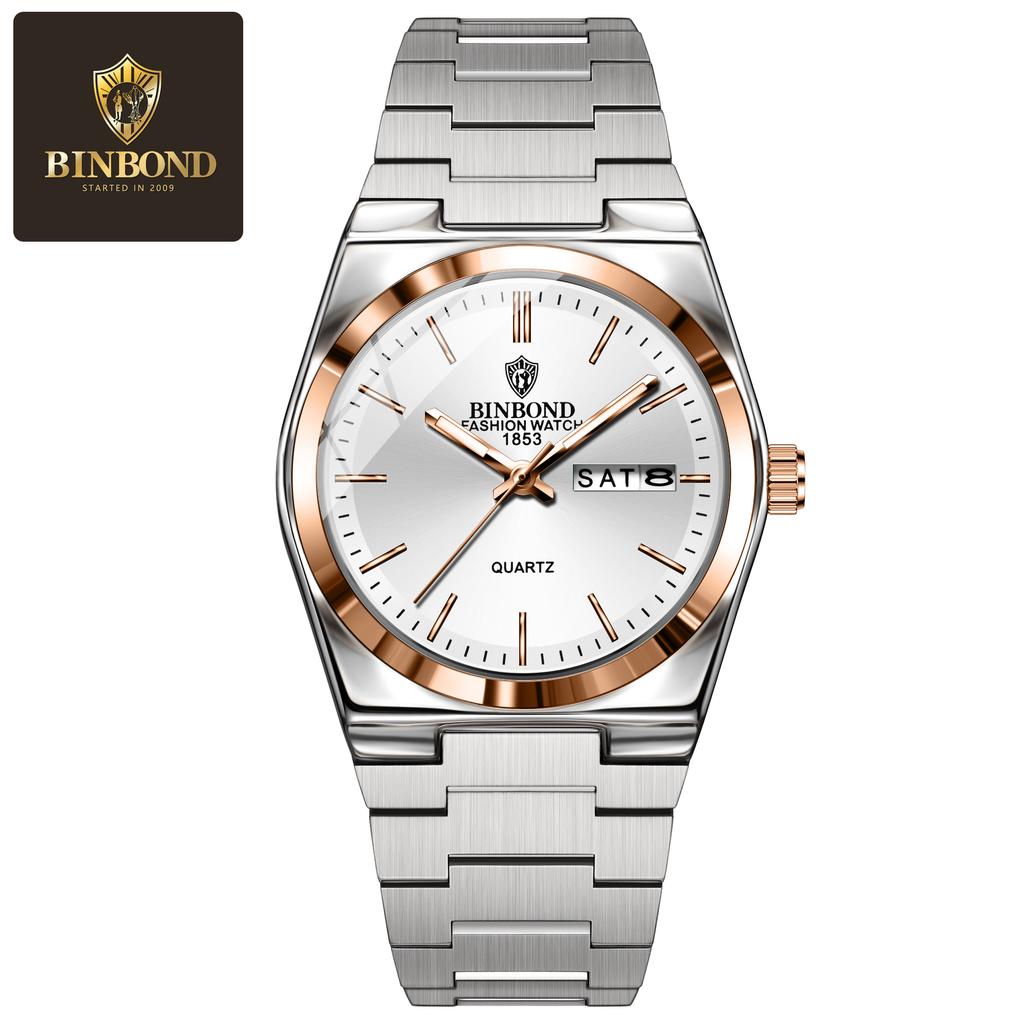 Luxury Business Quartz Men Wristwatch Waterproof Luminous Date Week Male Watch Stainless Steel Women Watches