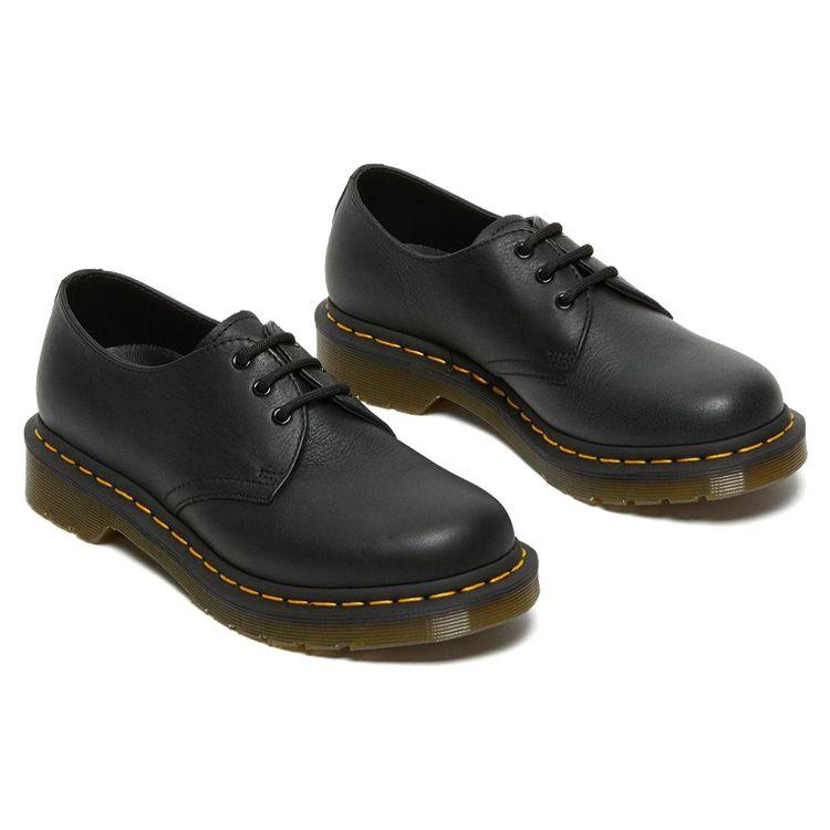 Dr. Martens 1461 Virginia Leder Klassische Lässige Flache Schuhe Damenschuhe Schwarz 24256001