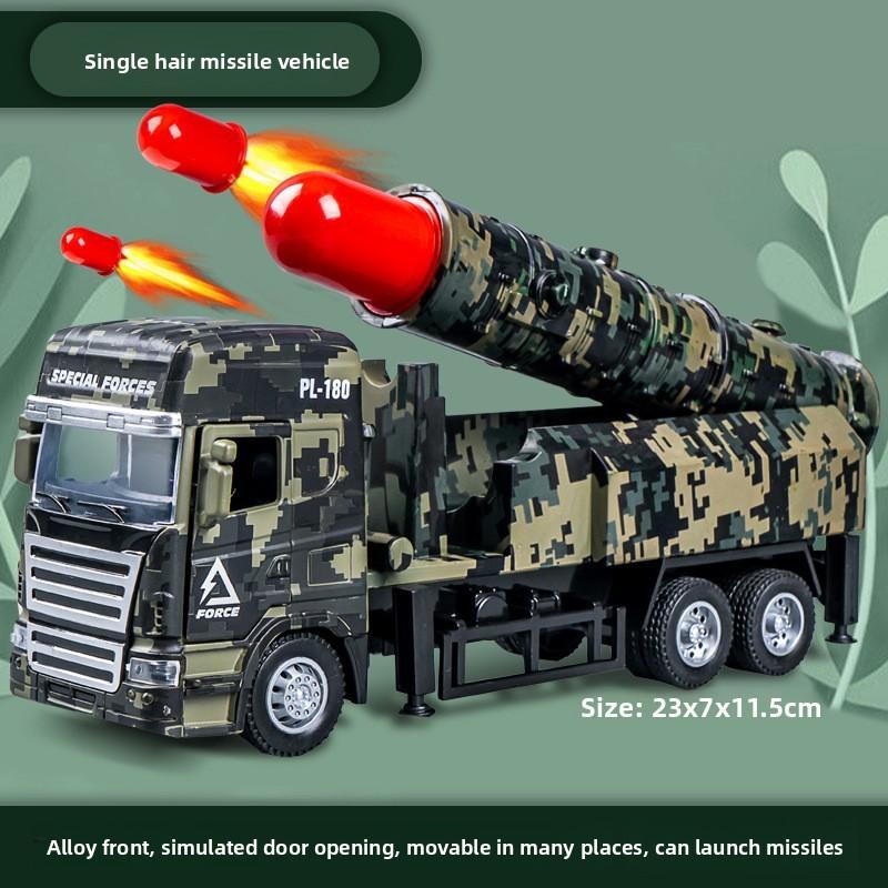 

Сплавовий Автомобіль-Ракета Дитячий Військовий Транспорт Зі Світлом та Звуком Для Інтерактивної Гри та Залучення Батьків і Дітей Missile Car1