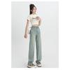Light Color Retro Wide Leg Jeans for Women 2025 New High Waist Straight Pants Loose Slim Fit Narrow Version Floor-Length Pants