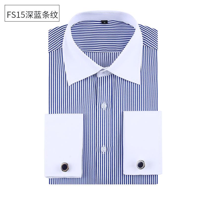 Men's Long-sleeved Shirt, French Shirt, Men's Large Size White Shirt, Men's Formal Wear, Free Cufflinks, Large Size Men's