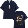 Anime Demon Slayer Kokushibo Koszulka z Grafiką Męska Damska Odzież Kreskówka Moda Oversize Koszulka Męska Codzienna Bawełniana Koszulka