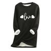 Women's Round Neck  Print Thickened Plush Cashmere Warm Long Top
