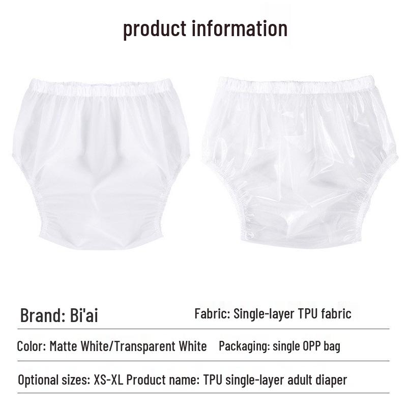 Unisex Reusable TPU Waterproof Incontinence Pants - Leak-proof Plastic Diapers