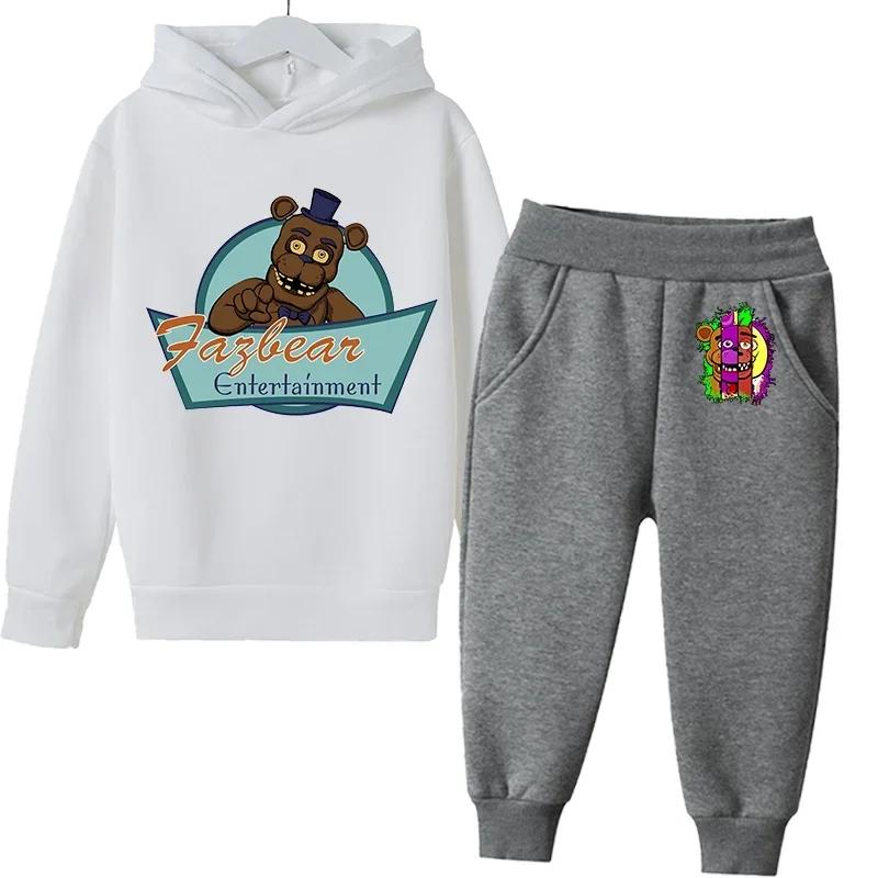 FNAF Five Nights At Freddys Sweatshirt Set Fleece Kids Sweatpants Boys Jacket Girls Clothes Spring Autumn Hoodie Birthday Gift