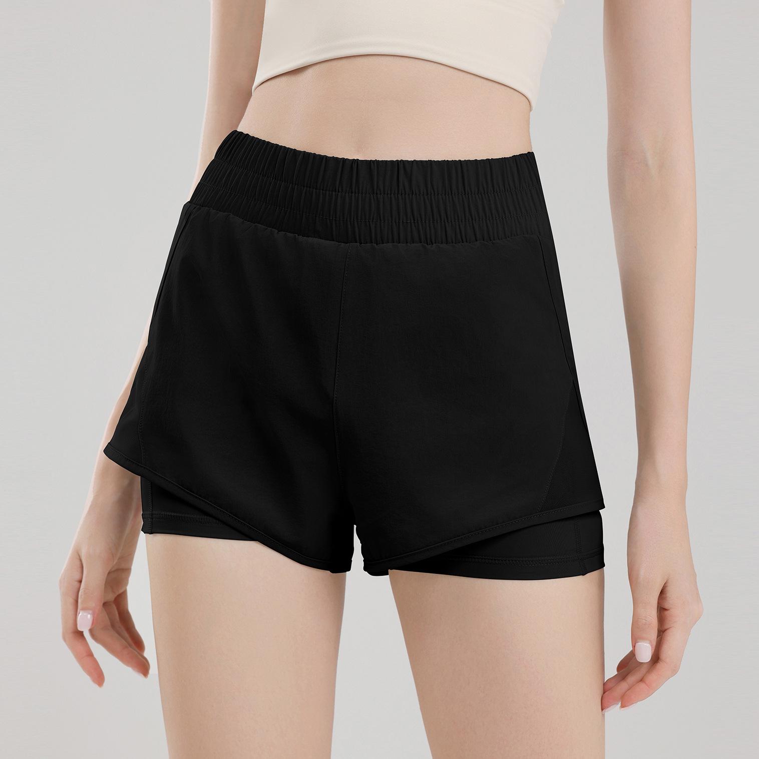 

Женские летние быстросохнущие шорты для йоги - высокая талия, облегающие, свободные, дышащие штаны для фитнеса