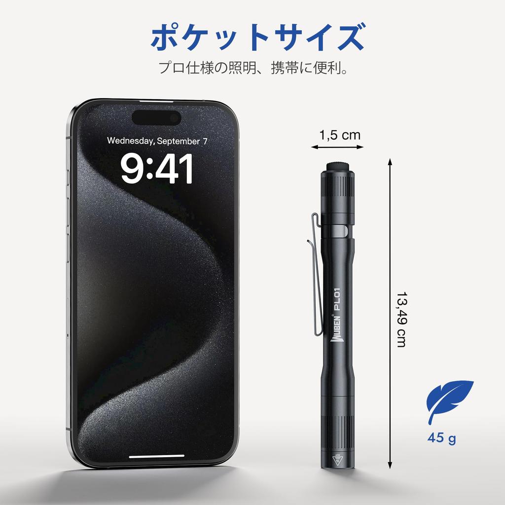 WUBEN PL01 Rechargeable 650 High Compact LED Compatible with AAA 4 Dimming Aluminum Alloy IP68 Impact Ideal for Emergency Power and Inspection