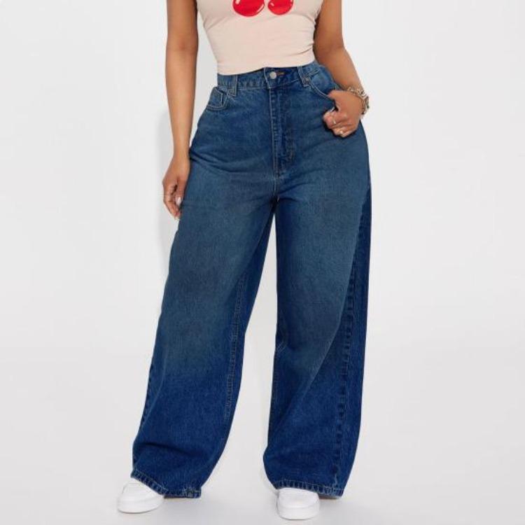 High Waisted Wide Leg Jeans Women's Stretchy Boyfriend Denim Pants Straight Loose Baggy Pockets