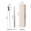 Portable Stainless Steel Cutlery Set: Fork, Spoon & Chopsticks - Ideal for Students & Outdoor Use