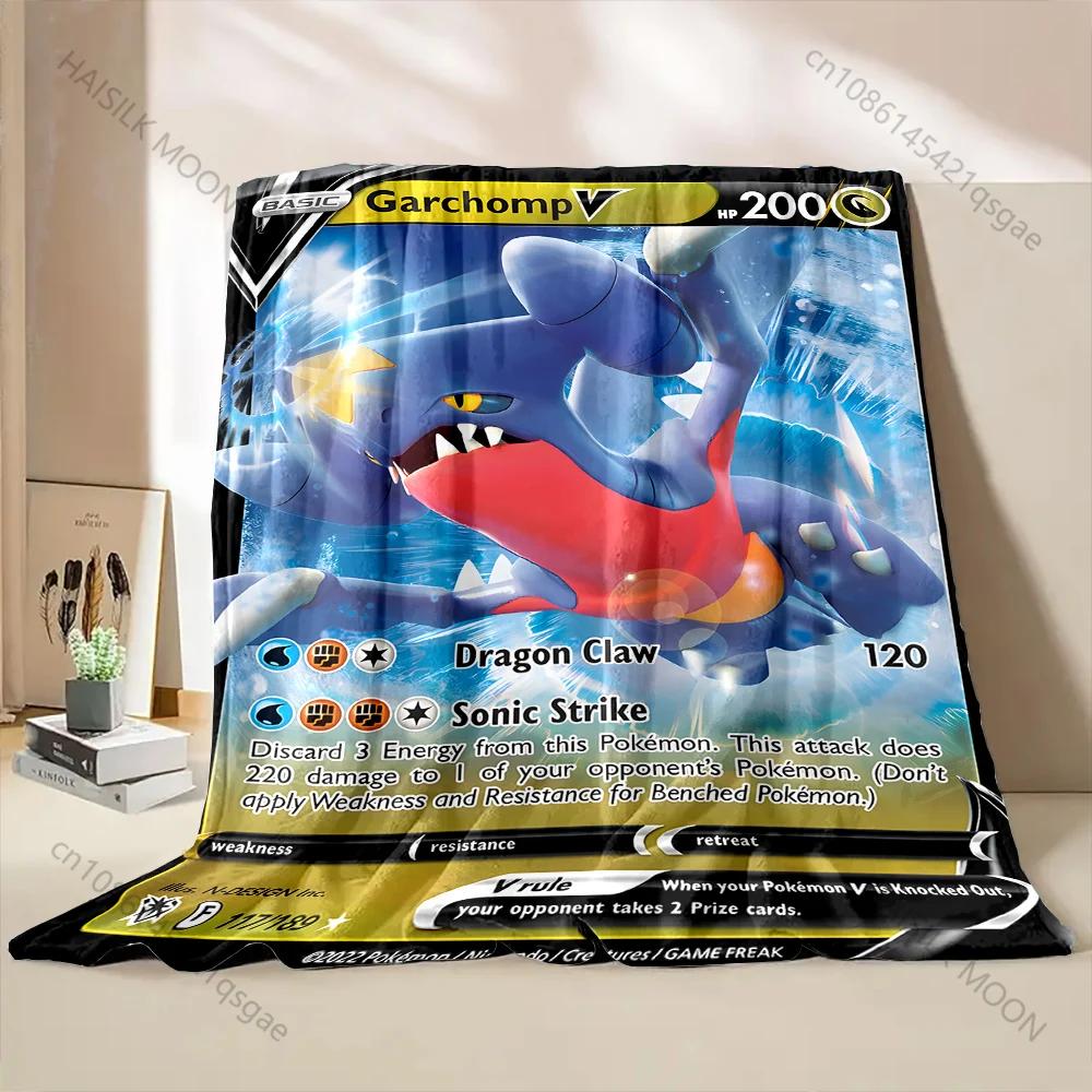1PC Pokemon Card G-Garchomp Printed Blanket for Home Travel Soft Comfortable Blanket for Adults and Children Luxury Gifts