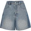 Shorts Jeans Feminino Vintage Lavado de Cintura Alta Modelo A