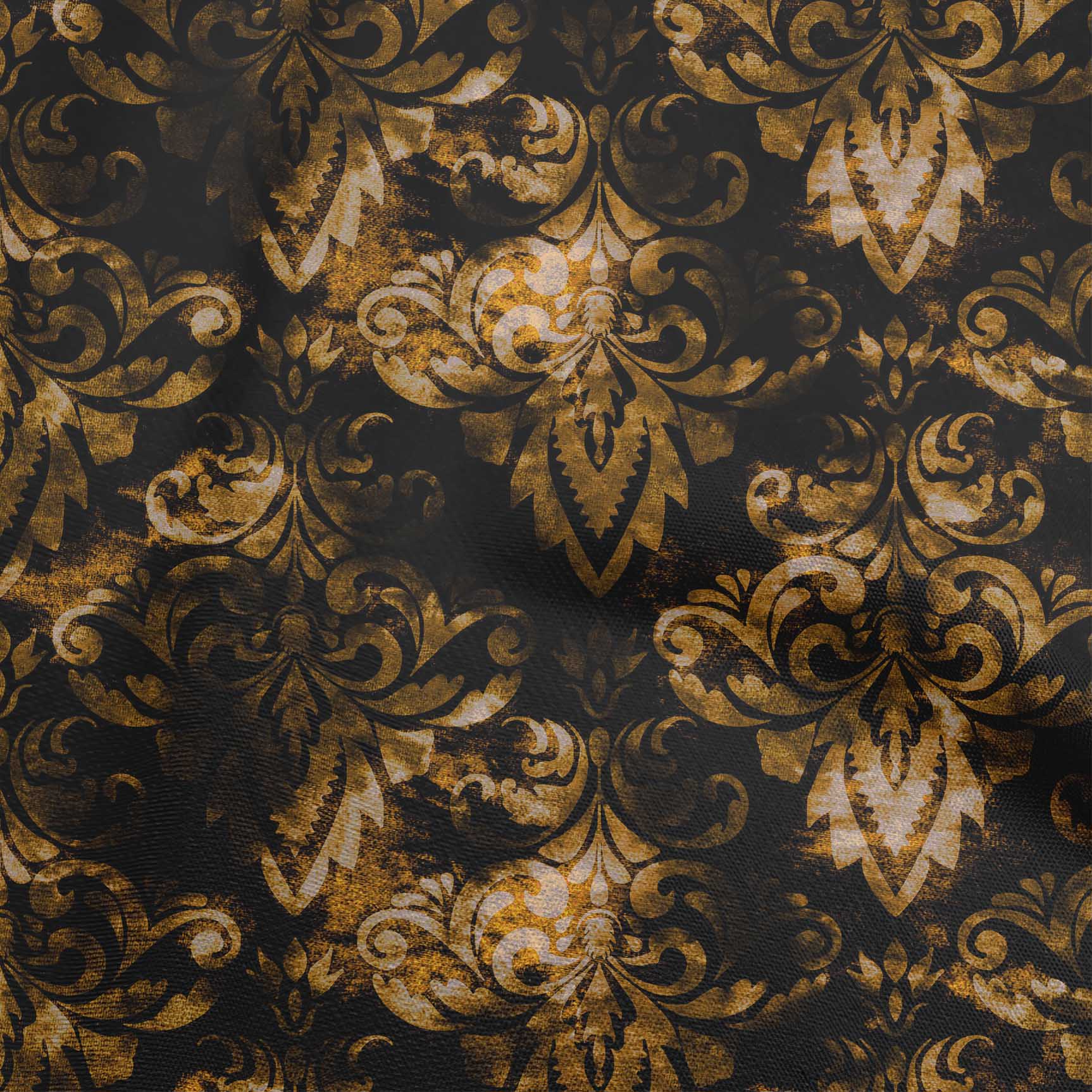 

OneOone Cotton Flex Grey Fabric Damask Craft Projects Decor Fabric Printed By The Yard 40 дюймів 42 Inch Wide - Cotton Poplin коричневий