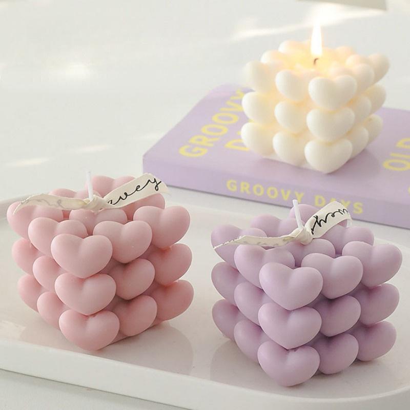 Heart-Shaped Silicone Mold for Valentine s Day Candles, DIY Love Candle Decoration Mold