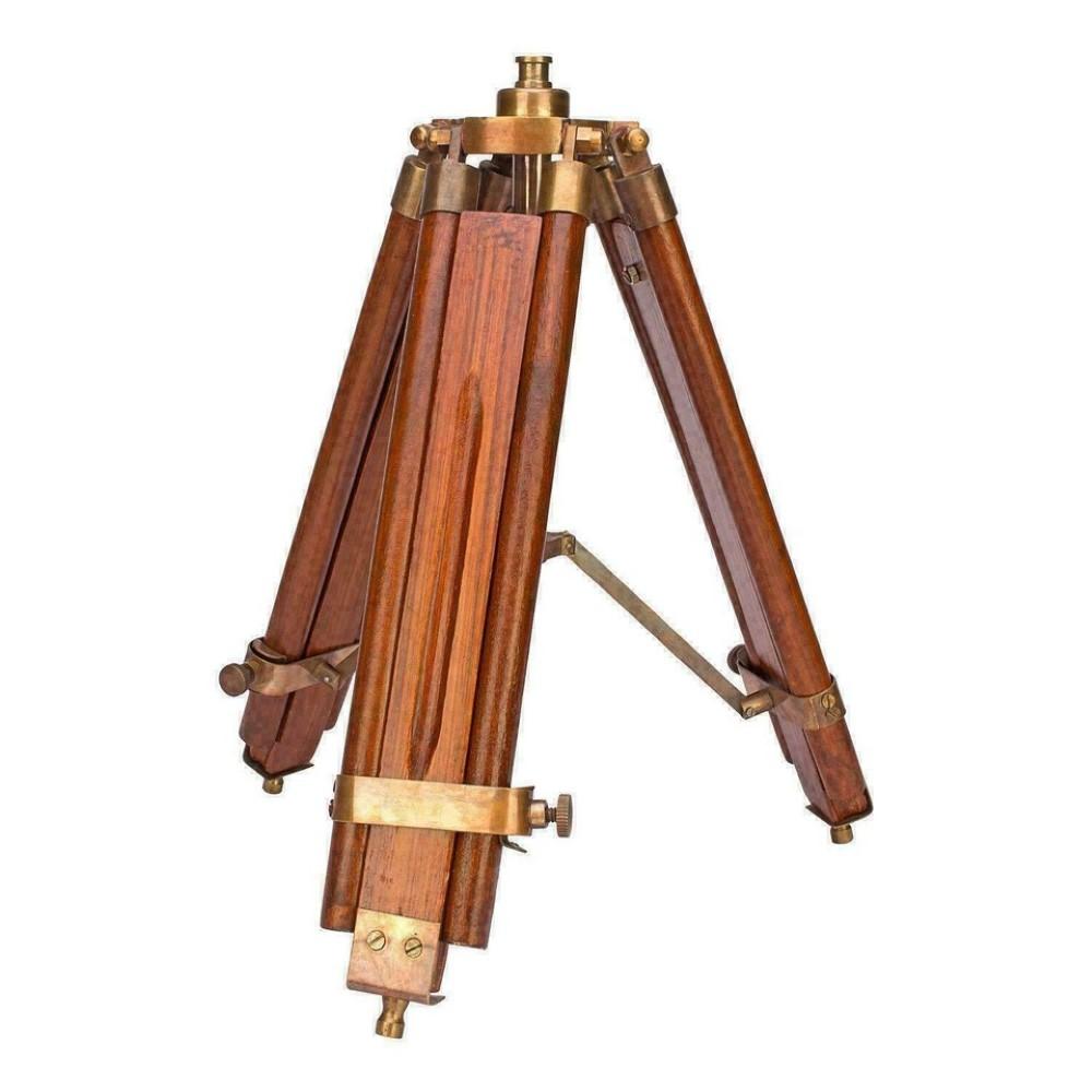 Brass Telescope With Wooden Tripod Stand Maritime Nautical Vintage Desk Décor