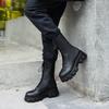 Fashion Women's Boots Fashion High-top Leather Boots Lace Up Platform Boot Side Zipper Ankle Boots for Women Motorcycle Boot Botas Mujer
