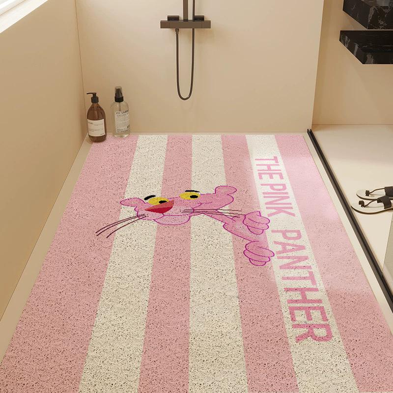 Cartoon Cute Fun Bathroom Floor Mat Household Hollow Dirt-Resistant Wear-Resistant Silk Ring Floor Mat Shower Room Non-Slip Easy To Take Care Of Floor