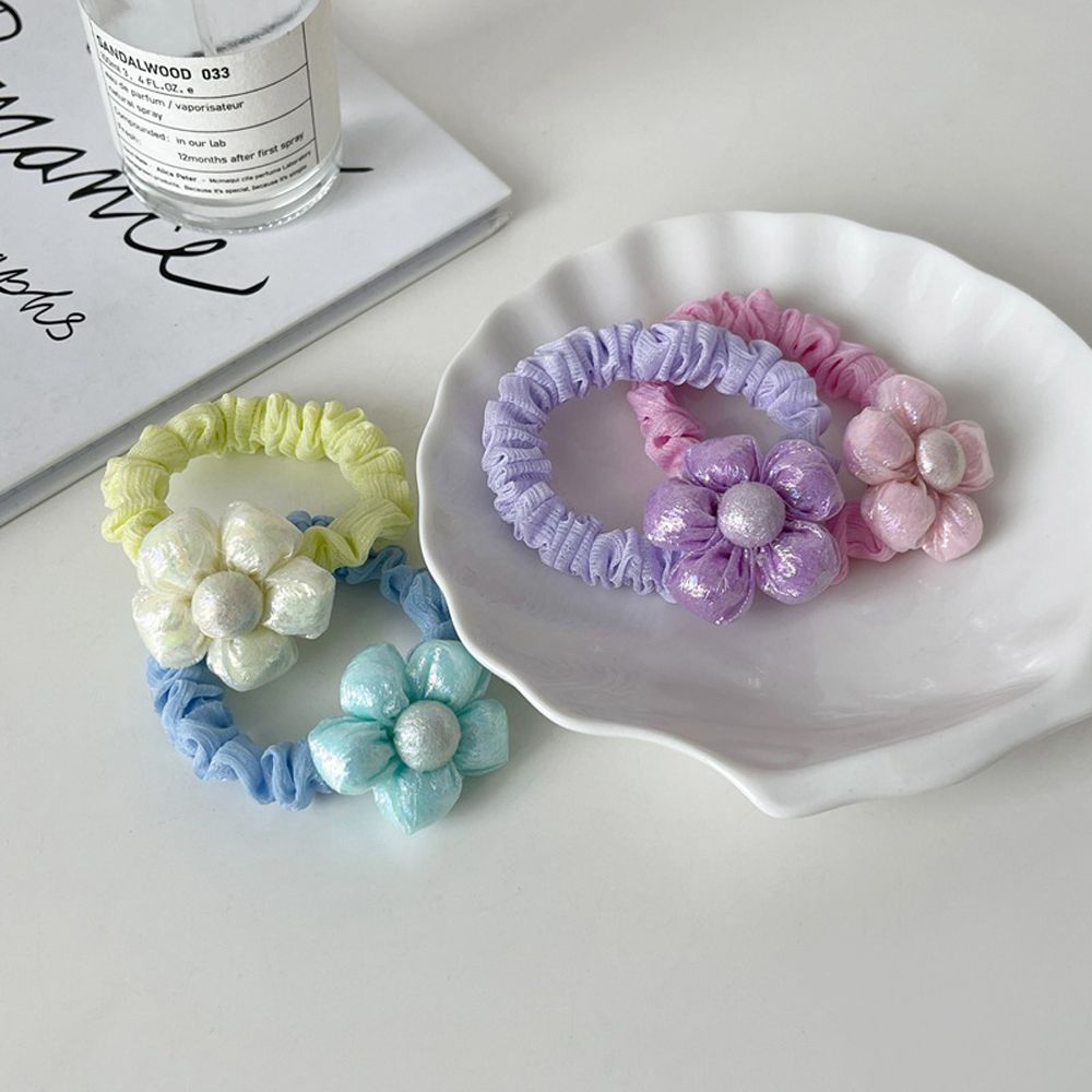 

Lovely Sweet Flower Hair Band Elastic Scrunchies Rubber Band Women Hair Rope Korean Style Hair Tie