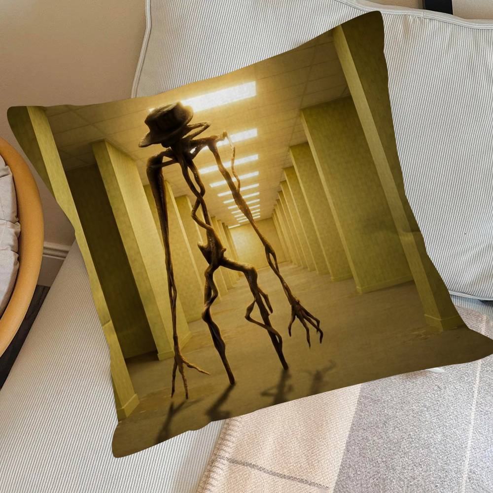 Creepypasta weird B-Backrooms Personalized picture text home decorative pillows Household Gifts 45x45cm