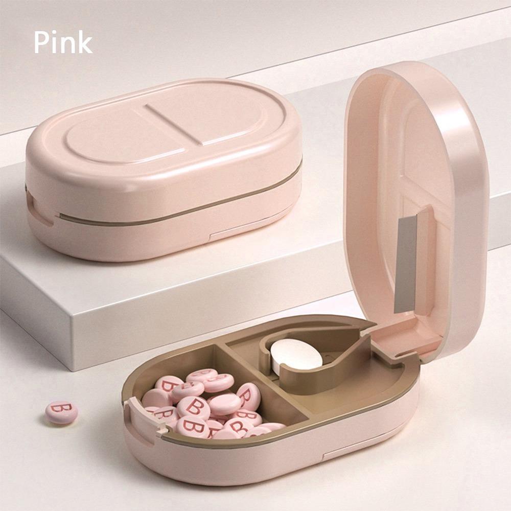 

Flip Cover Small Pill Cutter Portable Dustproof Pill Splitter 2 In 1 Tablet Crusher Cuts Vitamins Tablets розовый