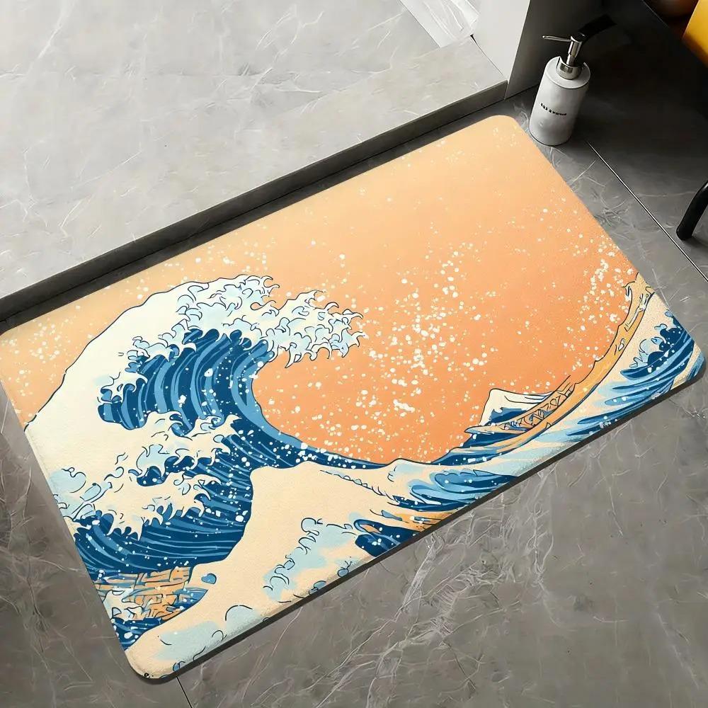 Japanese Style Floor Carpet Dirt Resistant Home Decorative Rug Indoor Outdoor Entrance Mat Foot Mats for Living Room Bedroom