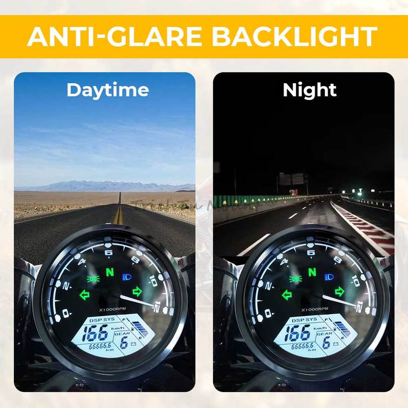 1 Pcs Lcd Digital Motorcycle Speedometer Dc 12V Brand New High Quality Durable Waterproof Anti-Vibration Mechanical Instrument