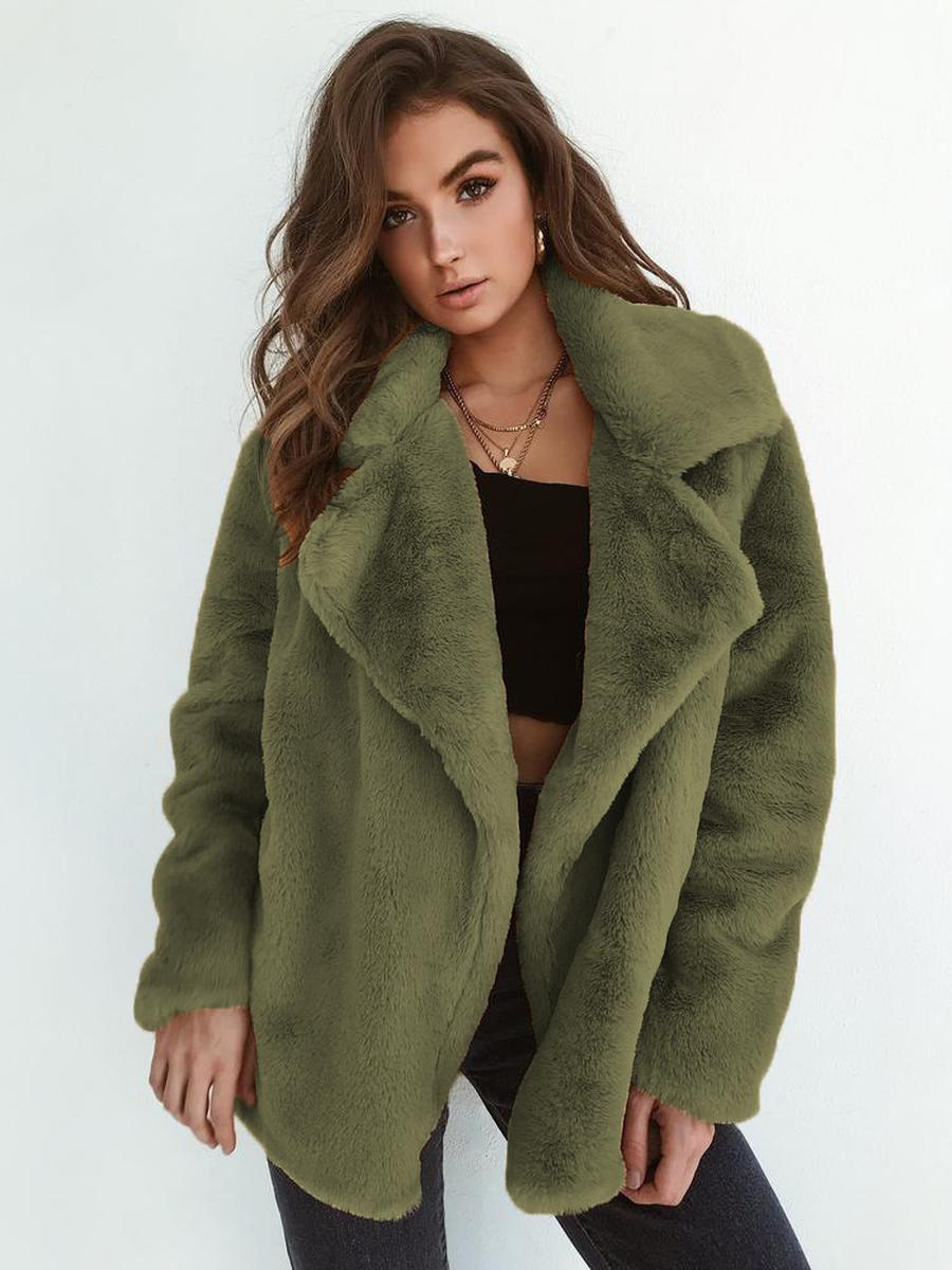 Ebay Мода Осень Зима Wish Пальто Женское Плюшевое Пальто с Капюшоном Приталенное S