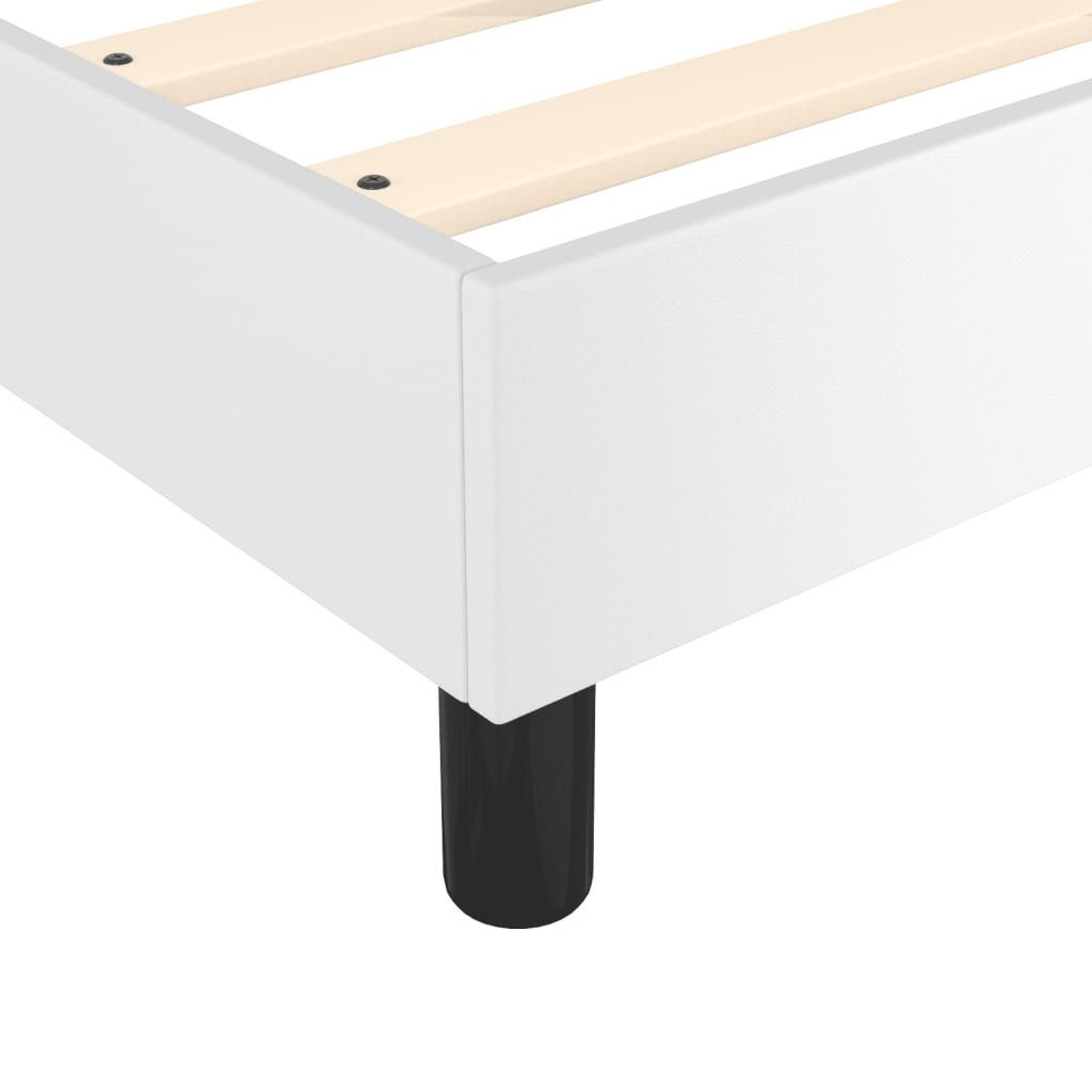 Box Spring Bed Frame White 200 x 200 cm Faux Leather