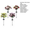 4Pcs Artificial Azalea Solar Light with Stake IP65 Waterproof Outdoor Garden Yard Pathway Patio Yard Lawn Faux Flower Decoration Lamp with 56 LED