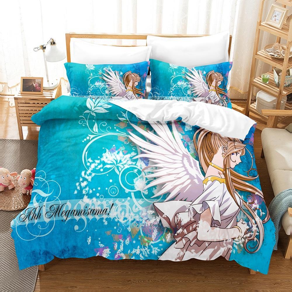 3d-tryck Anime Oh My Goddess Sängkläder Set Enkelt Twin Full Queen King Size Sängset Vuxen Barn Sovrum Påslakanset Hemtextil