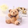 1PCS Plaid Bow Tie Plush Sitting Bear Toys Small Pendant Cartoon Bouquet Doll Wedding Activity Gift Soft Stuffed Toy 8CM
