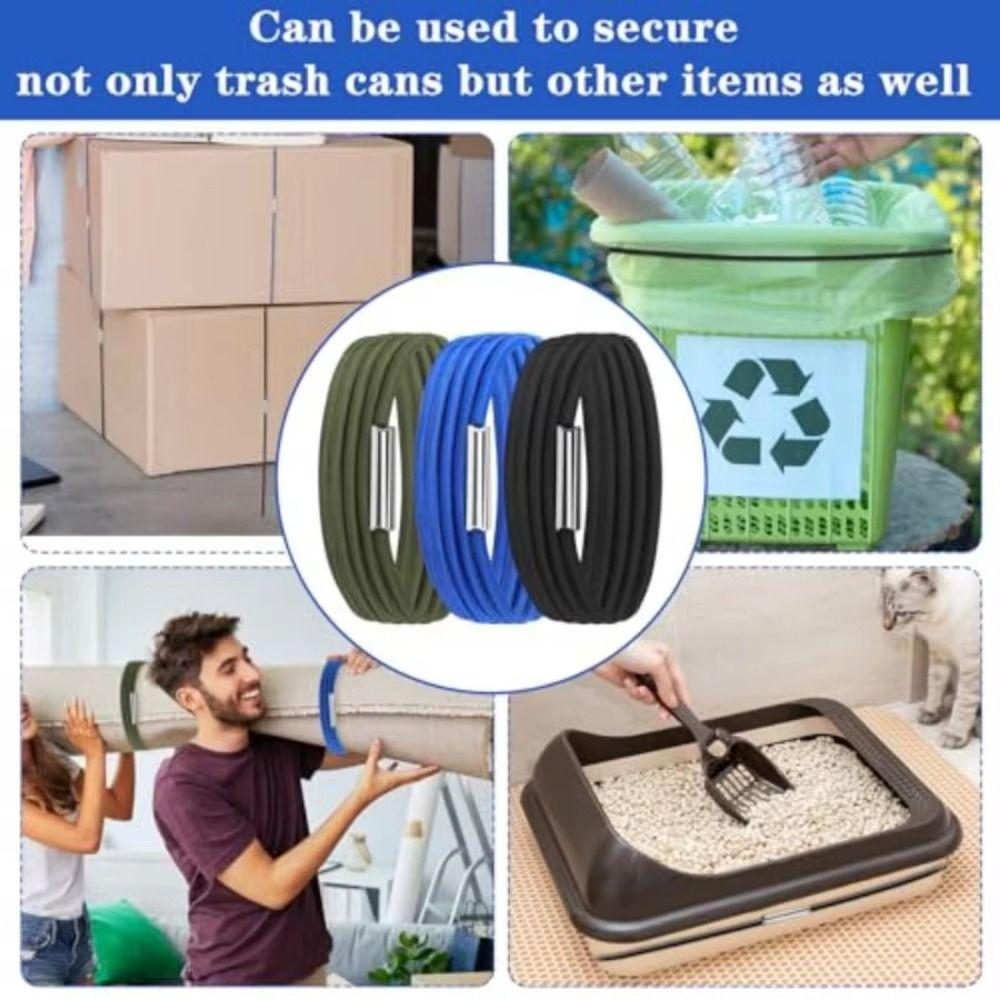 3Pcs Colorful Trash Can Bands Stretchable Rubber Bands Reusable Garbage Can Bands  Household