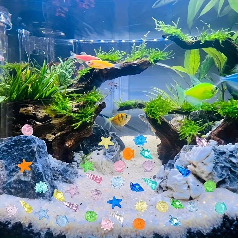 30Pcs Artificial Shells Starfish & Crystal Decor, Colorful Ornament for Aquarium and Swimming Pool