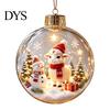 Festive Party Decorations Glowing Christmas Story Ornament, Light?Up Mini Holiday Scene Hanging Ball with Warm Gift Embellishments LED Light, Clear