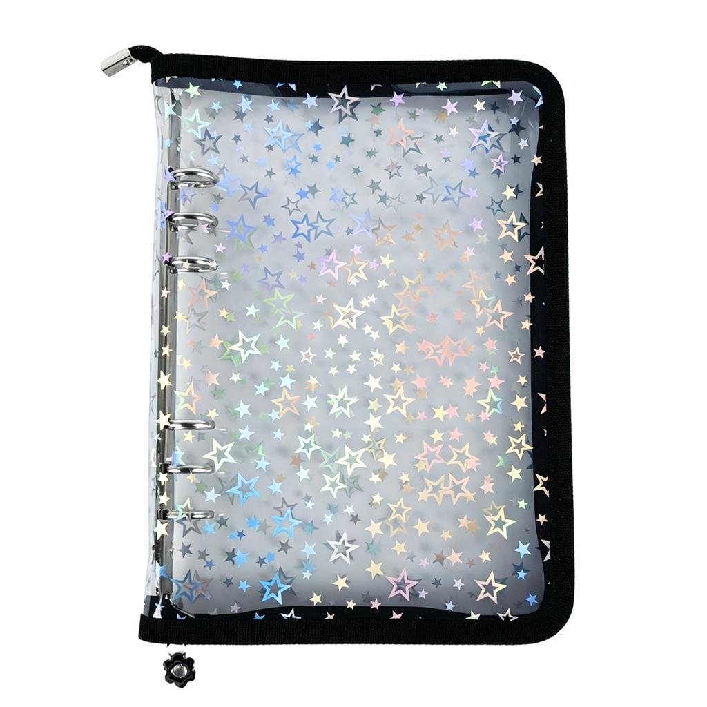 6-Hole Album Storage Binder with Zipper Sticker Storage Organizer Water Resist for Storing Postcards Photos Ticket Stubs