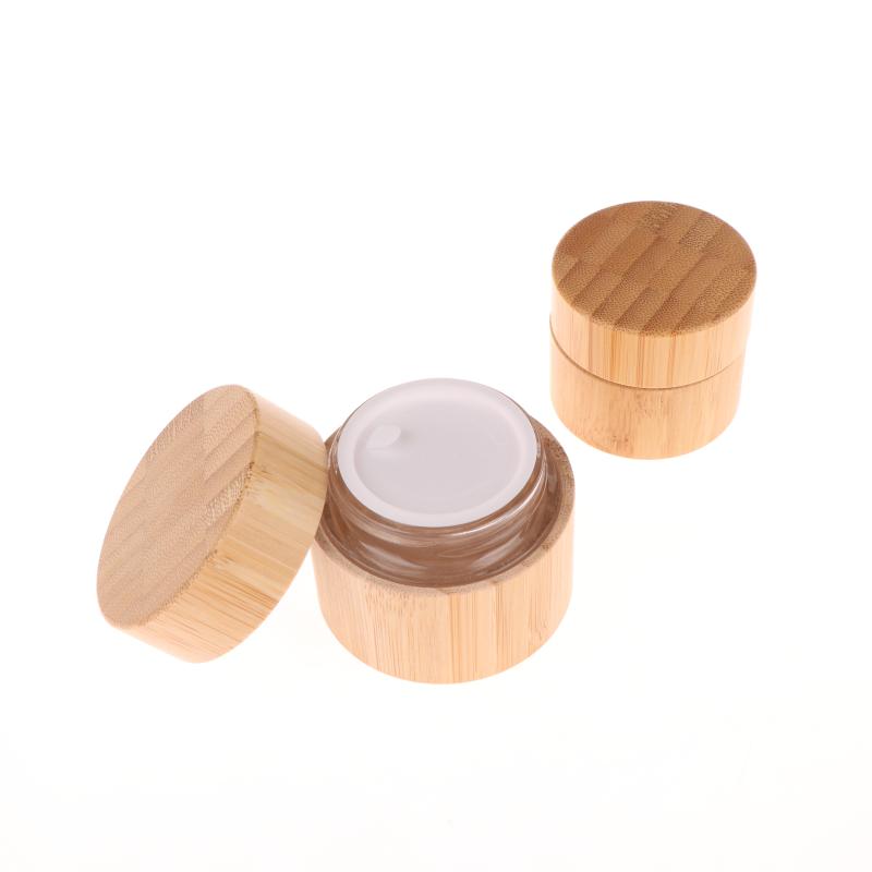 Bamboo Cream Jar Travel Container Lip Balm Jars Containers Face Lotion Container Eye Cream Sample Jars Cosmetic Container
