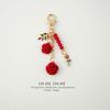 Fashion Rose Camellia Charm Keyring Backpack Decoration Handmade Pendant Keyring Fashion Bag Charm Sweet Cool Keychain